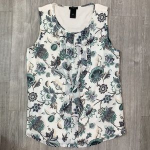 Ann Taylor floral sleeveless blouse